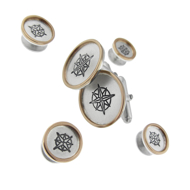 Picture of Sterling Silver with 14K Gold Rimmed Shirt Studs & Cufflinks Set