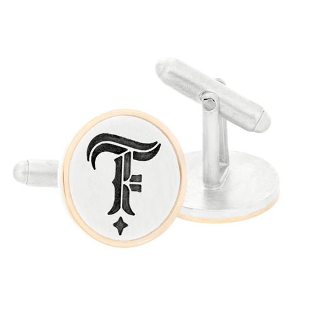 Silver cufflinks with all-over logo