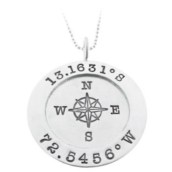Picture of Sterling Silver Round Wide Rimmed Coordinate Charm Necklace