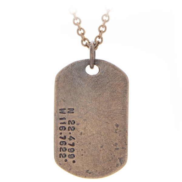 Custom Engraved GPS Location Dog Tag Necklace | Keepsake for Long-Distance Couples