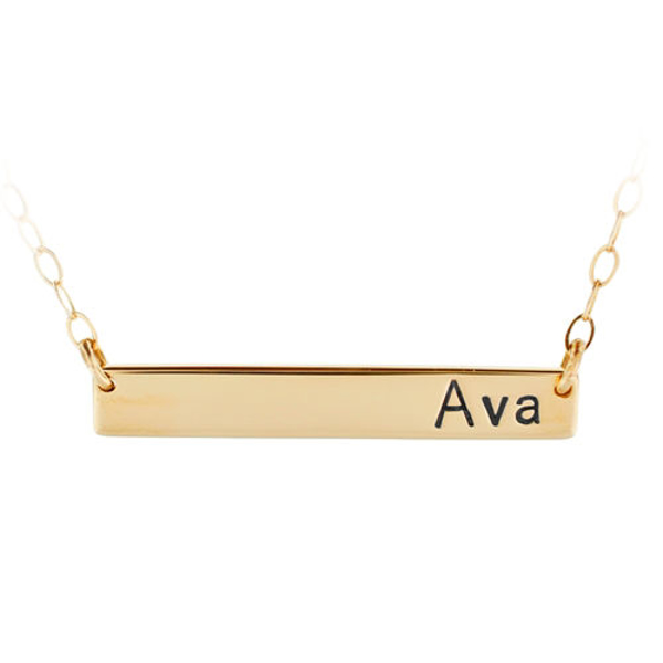 Picture of 14K Gold Horizontal Name Plate Necklace