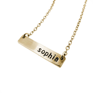Picture of 14K Gold Horizontal Name Plate Necklace