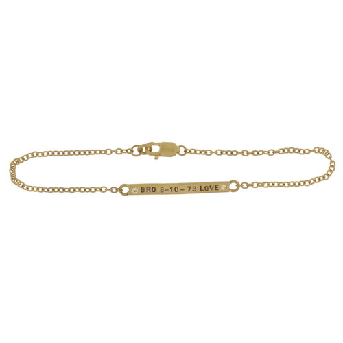Gold ID Bracelet with Genuine Diamonds. Design Your Own Custom Made Jewelry