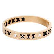 Picture of 14K Gold Roman Numeral Band 