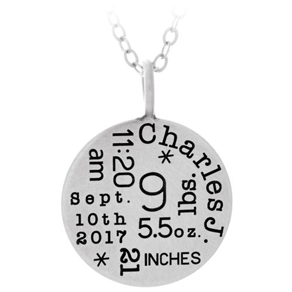 Picture of Birth Stat Charm Necklace