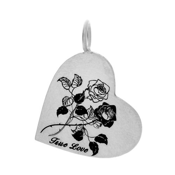 Picture of True Love Double Rose Heart Charm