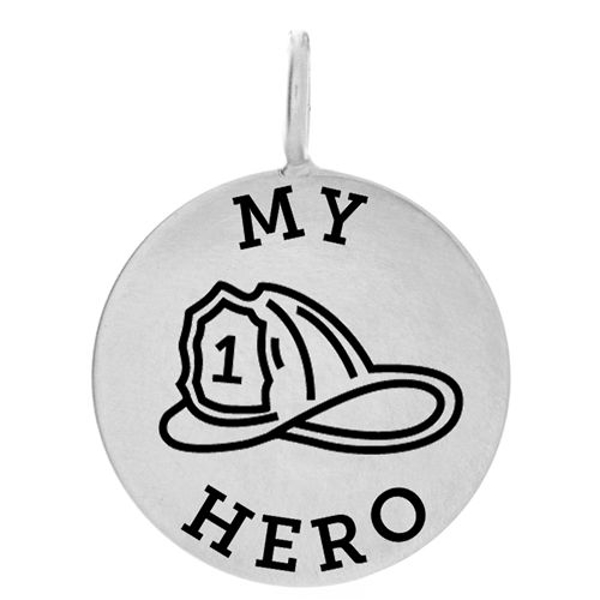 Picture of My Hero - Firefighter Charm - First Responder Gift