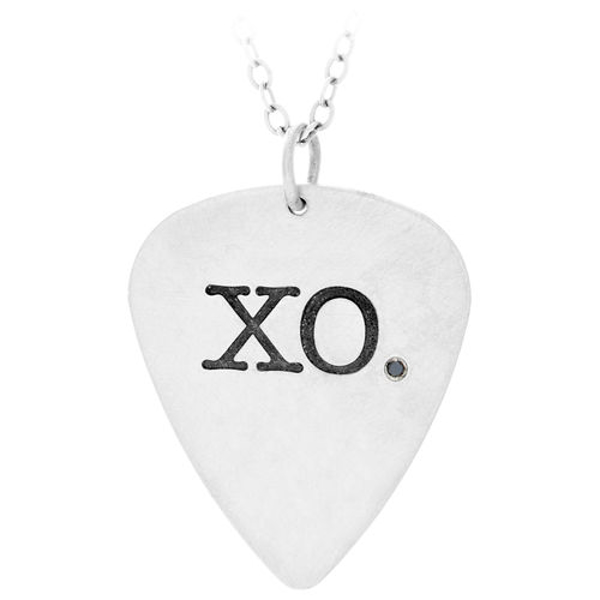 Picture of XO Silver Guitar Pick Necklace