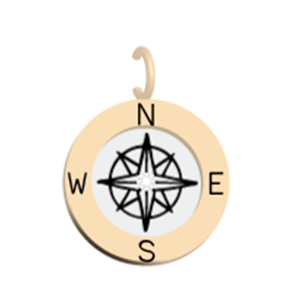 Picture of Silver and 14k Gold Compass Rose Charm