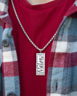 Celebrating Dad's Fearless Spirit: Custom Pendant with Engraved Words of Bravery and Resilience